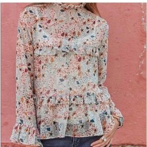 Sundance Ruffled top. Size small.